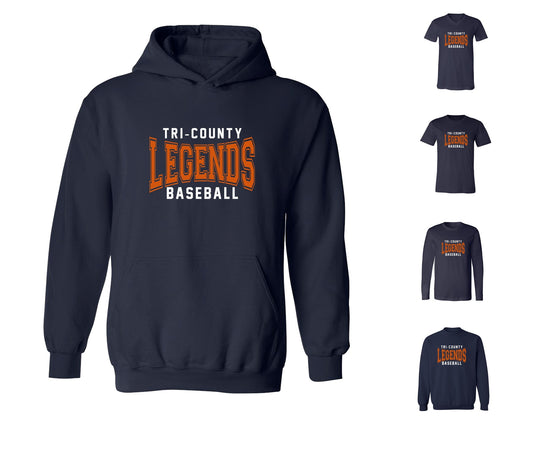 Tri-County Legends on Navy - Pick your shirt style