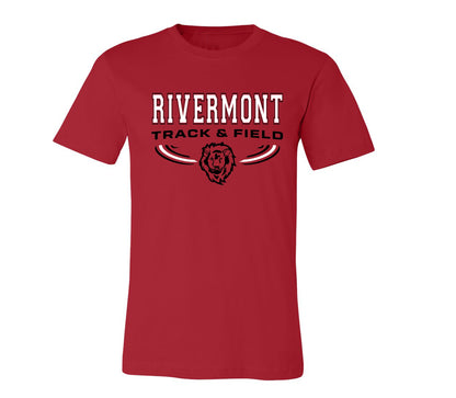 Rivermont Track and Field on Red - Pick your shirt style