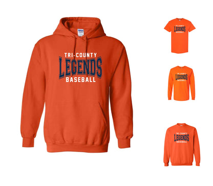 Tri-County Legends on Orange - Pick your shirt style