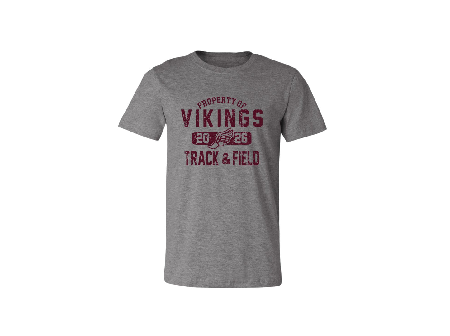 Cambridge Track and Field Distressed on Dark Heather Grey - Pick your shirt style
