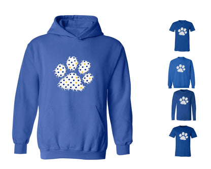 Wildcats Paw Print on Royal -  Pick your shirt style
