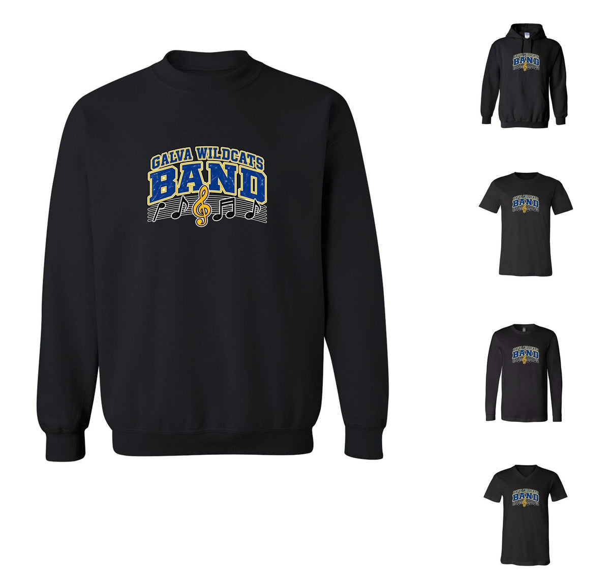Wildcats Band on Black - Pick your shirt style