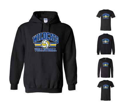 Wildcats Volleyball on Black - Pick your shirt style