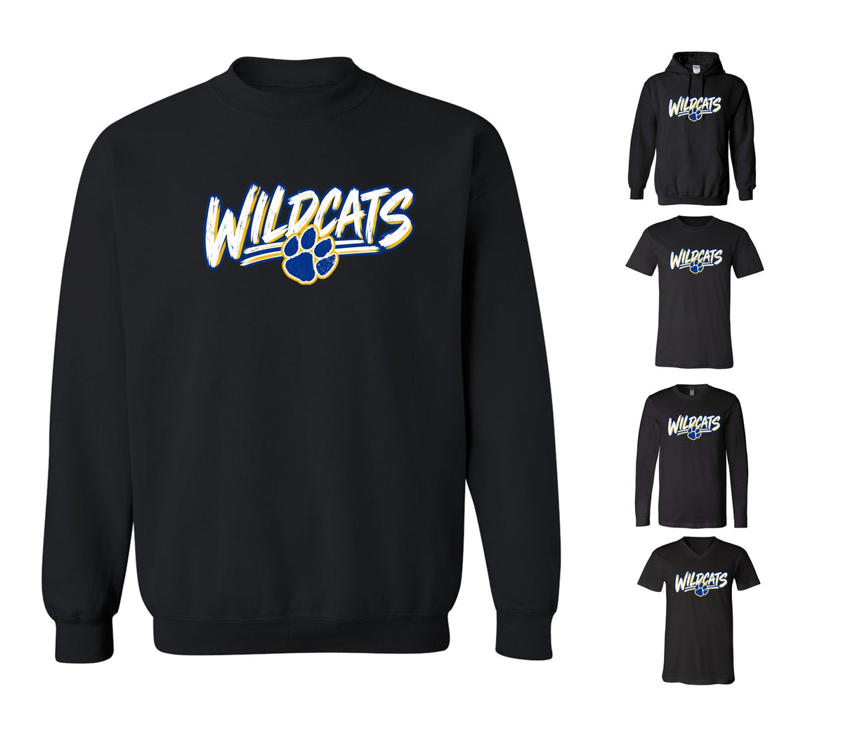 Wildcats on Black - Pick your shirt style