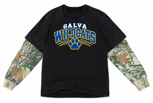 Cotton Collective - Kids Vintage Black and Wood Camo