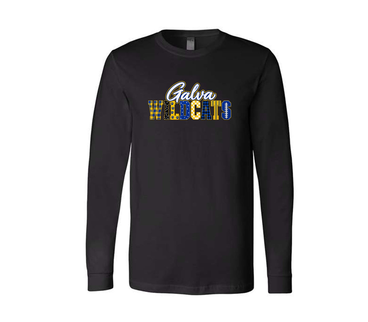 Wildcats Football on Black- Pick your shirt style