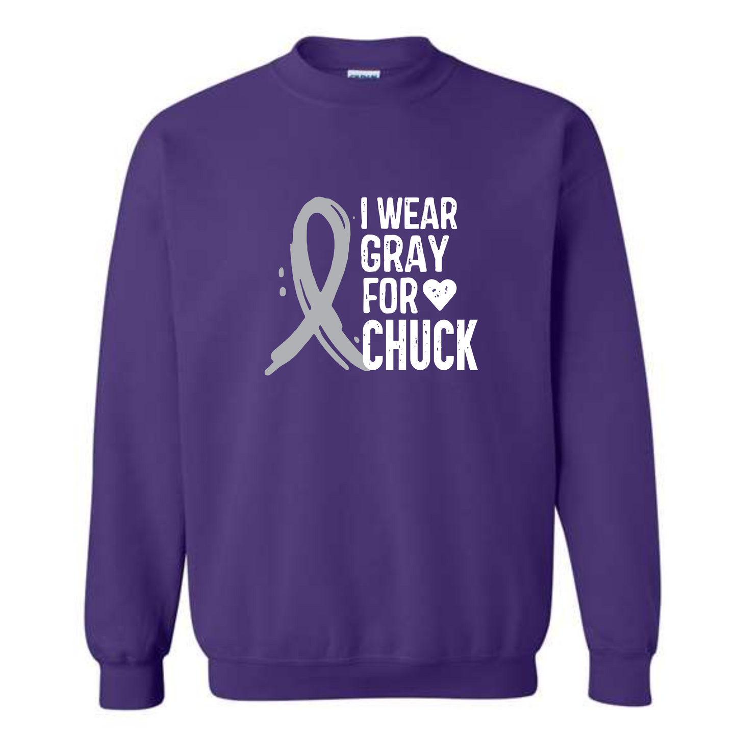 I WEAR GRAY FOR CHUCK ON PURPLE
