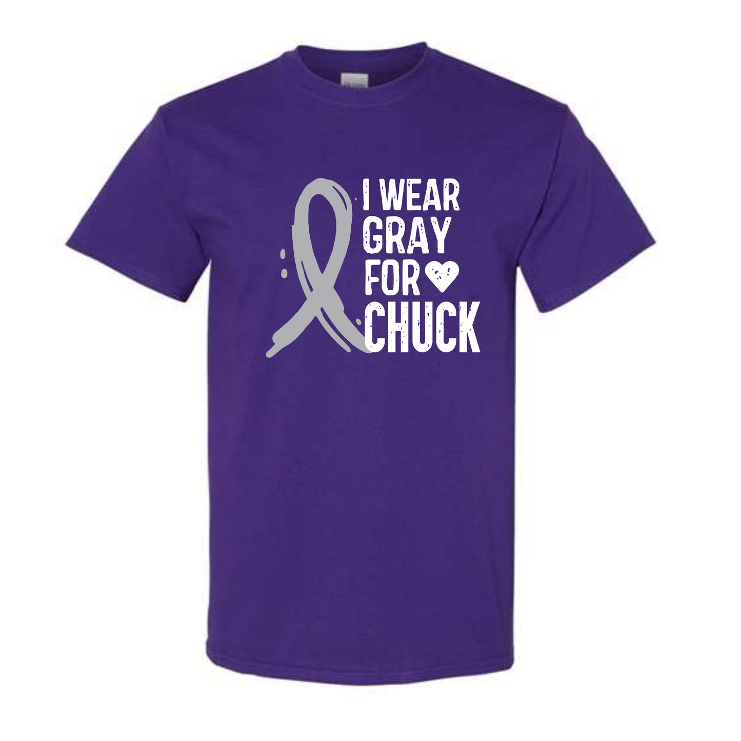 I WEAR GRAY FOR CHUCK ON PURPLE