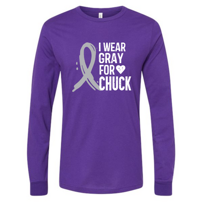 I WEAR GRAY FOR CHUCK ON PURPLE