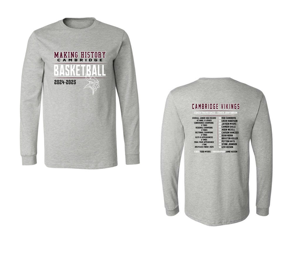 Cambridge Jr. High Basketball  - Tall Sizes - Athletic Heather