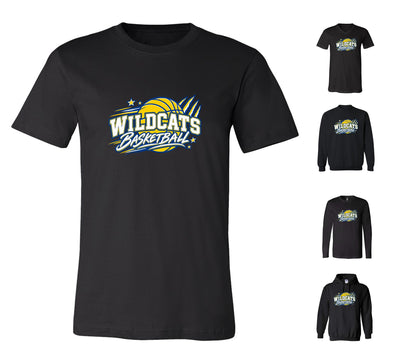 Wildcats Basketball on Black- Pick your shirt style