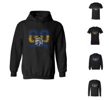 Wildcats Basketball on Black -  Pick your shirt style