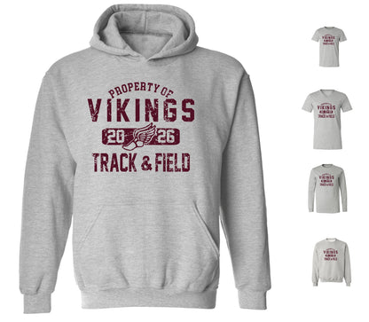 Cambridge Track and Field Distressed on Light Heather Grey - Pick your shirt style