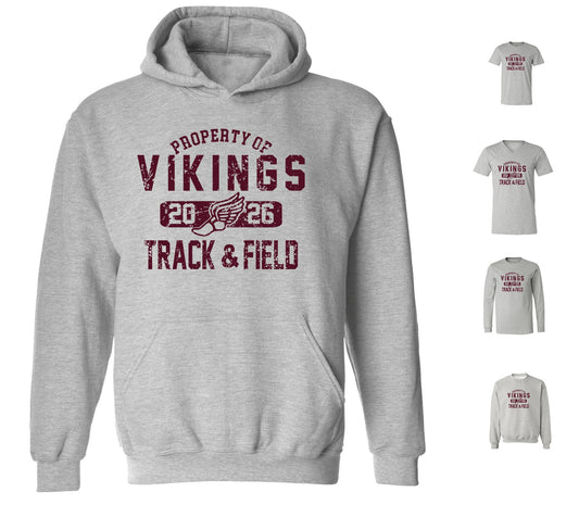Cambridge Track and Field Distressed on Light Heather Grey - Pick your shirt style