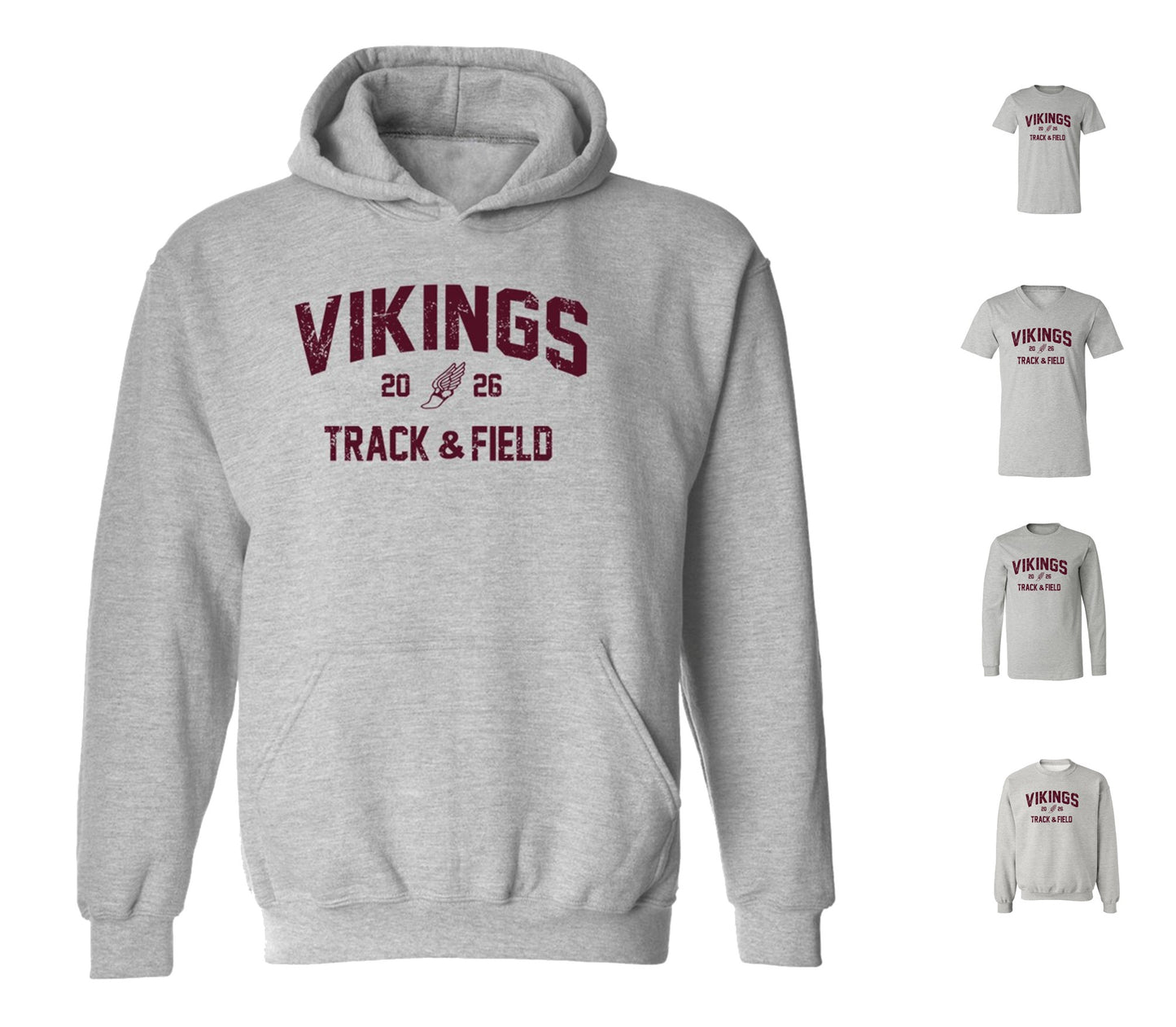 Cambridge Track and Field on Light Heather Grey - Pick your shirt style
