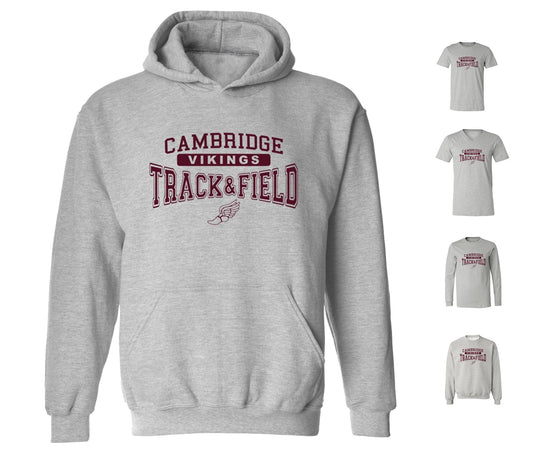 Cambridge Track and Field on Light Heather Grey - Pick your shirt style